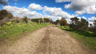 Riding a bicycle around the Albany Bulb in Albany California