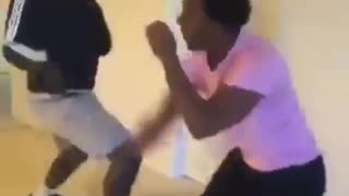 Guy pretend fighting accidently hits other guy