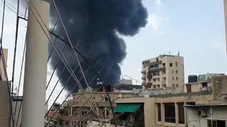 Happening now in Beirut: Large blaze erupts month after explosion