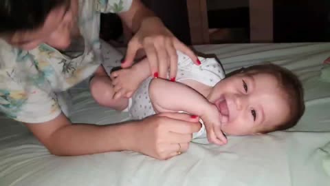 Funny Cute Lovely Baby Playing And Laughing