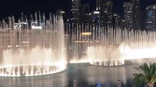 Dubai Downtown Fountain View from Dubai Mall Gallery