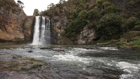 Waterfall with stream flowing from it