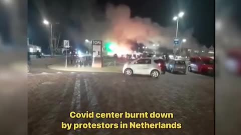 🚨 Covid center burned down in DENMARK!