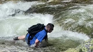 Man Slips into Rushing Montana River