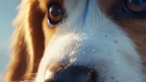 realistic ai video with cute dog