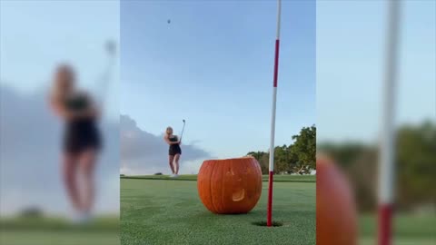 Halloween Special Golf Swing, She knows how to play