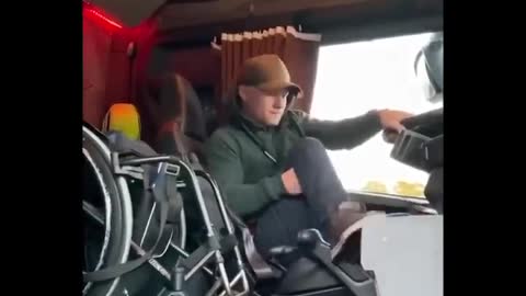 Norwegian Wheelchair trucker Bernie Bergan showing how its done!