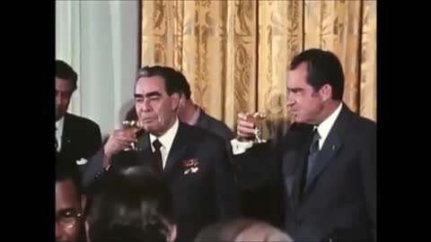 Soviet Brezhnev Checks His Glass For Poison