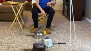 17 Pot, Ping-Pong Ball and Swinging Cup Trick Shot