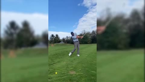 Amazing golf trick shot, This guy has club control.