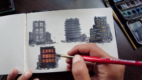 Use Red Watercolors To Paint The Background