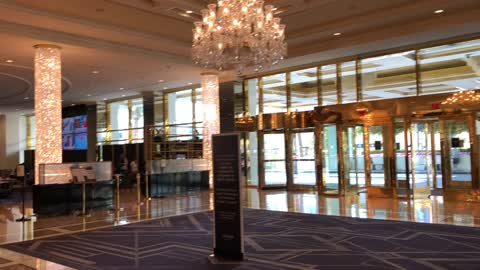 Glitzy Lobby of Trump International Hotel Las Vegas