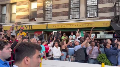 Kids shout "I love you, Trump!" during Trump's visit to Harlem