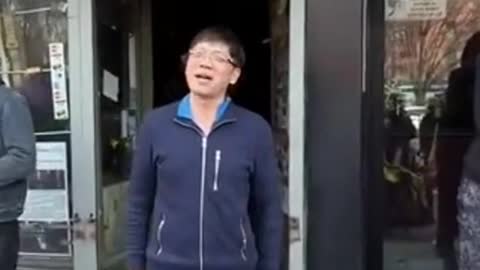 wholesome moment* Guy surprised his favorite shopkeeper.