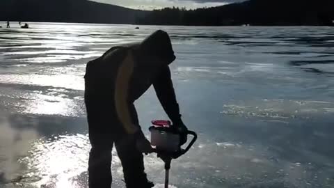 Lots of water on the ice.