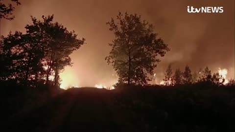 Wildfires blaze in France and Portugal as heatwaves scorch Europe