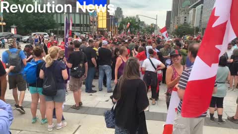 Freedom rally for James Topp after his last leg march in Ottawa