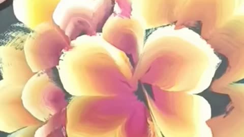 Oddly satisfying beautiful dahlia flower painting using one stroke technique#art