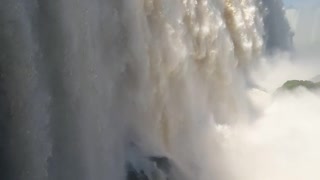 Sea foam, a wonderful view of a waterfall