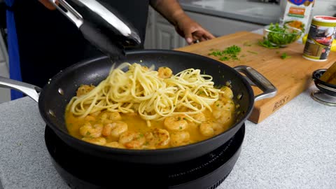 Cajun Shrimp Scampi Linguine | Cajun Pasta Recipe