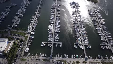 a yacht parking lot