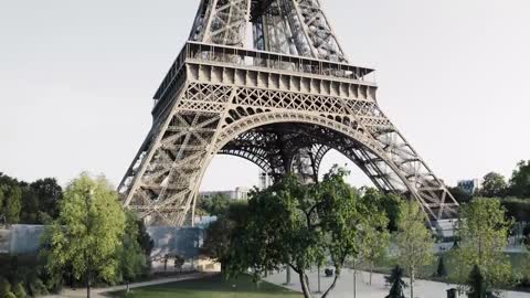 Drone Flight Over The Eiffel Tower, Paris