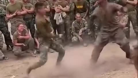 Knives Fighting Between Philippines Marines And USMC