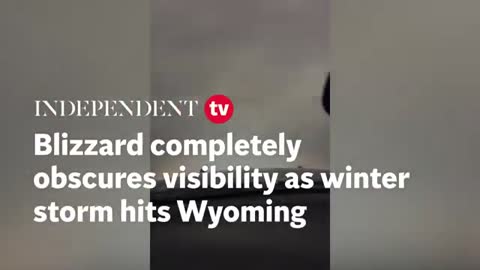 Blizzard completely obscures visibility as winter storm hits Wyoming