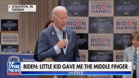 Biden says he sees "F*ck Biden" signs and little kids flipping him off