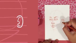 how to draw 3_4 face, eyes, nose, mouth tutorial