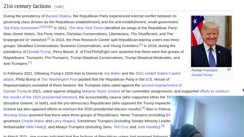 Summarizing Republican Party factions, without Historical Factions