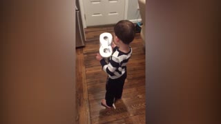 Little Boy Loves His Unusual Present