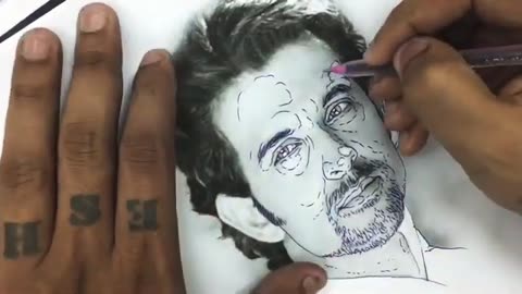 How to draw perfect portrait stencil - tattoo tutorial- part 1
