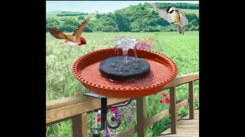 HYUNLAI Bird Bath with Solar Fountain Pump Outdoor