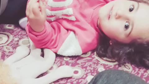 little girl is singing