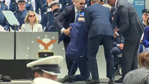 Joe Biden Falls Down Hard at Air Force Academy Graduation