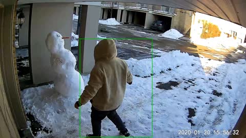 Mr.Snowman gets attacked by an angry passerby