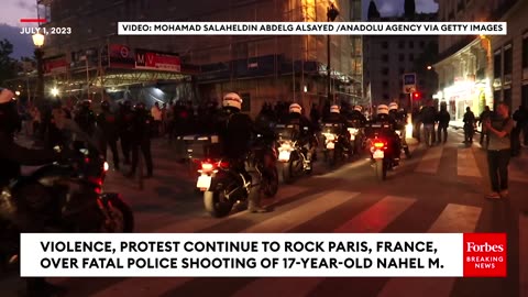 NEW FOOTAGE- Unrest Grips Paris As Demonstrations, Violence Continue After Deadly Police Shooting