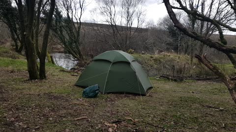 Removing the tent pegs from the tent. 26th March 2023