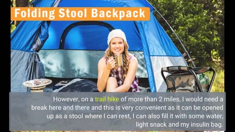 Customer Reviews: Kikerike Folding Stool Backpack Insulated Cooler Bag, Collapsible Camping Hun...