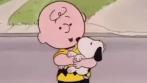 Charlie Brown meeting Snoopy for the first time, 1950