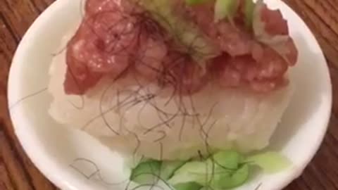 Japanese Negi-Toro Sushi Recipe Hairy 13042023 🆂🆄🅱🆂🅲🆁🅸🅱🅴 ⚠️Viewer discretion is advised⚠️