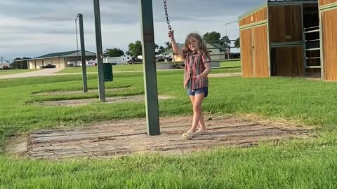Kiddo Turns Patience Pole for Horses Into Playground