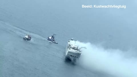 Ship ablaze off Dutch coast carrying almost 500 EVs