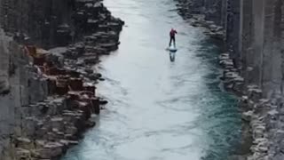 Amazing scenery paddle boarding