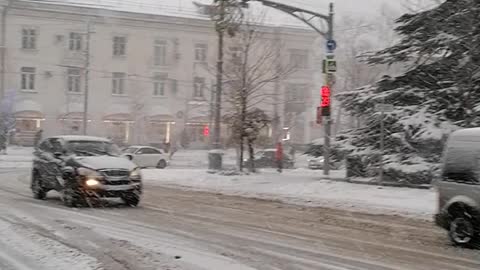 Snow in Sevastopol 2022 Crimea