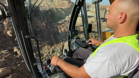 Liebherr 976 Excavator Loading Mercedes & MAN Trucks - Operator View - Labrianidis Mining Works