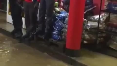 Flooding in South African caltex garage