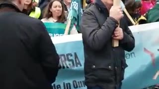 IRELAND - Pro refugee protestors are silent when asked repeatedly if they would take migrants