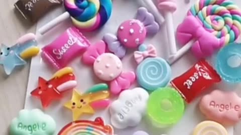 30/50Pcs Mix Resin Nail Charms 3D Lollipop/Rainbow Donuts Candys